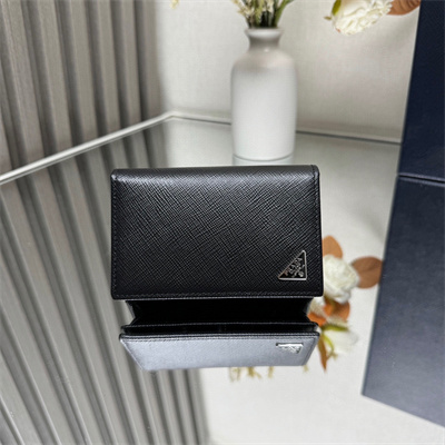 Prada Saffiano Leather Card Holder Black 2MC122