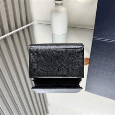 Prada Saffiano Leather Card Holder Black 2MC122