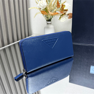 Prada Saffiano Leather Wallet Blue 2ML317
