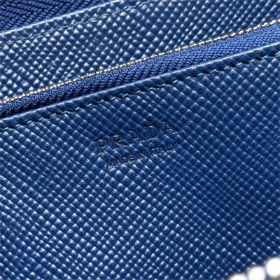 Prada Saffiano Leather Wallet Blue 2ML317