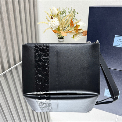 Prada Saffiano Leather Pouch Black 2NH005
