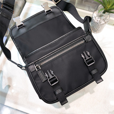 Prada Re-Nylon and Saffiano leather shoulder bag Black 2VD034