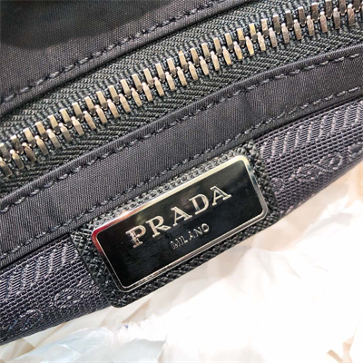 Prada Re-Nylon and Saffiano leather shoulder bag Black 2VD034