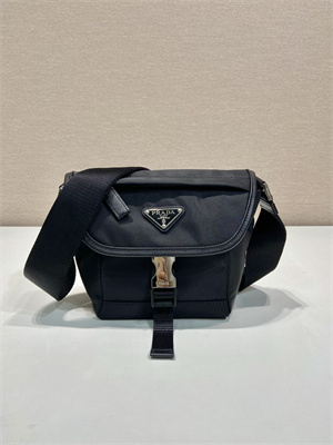 Prada Re-Nylon and Saffiano leather shoulder bag Black 2VD070