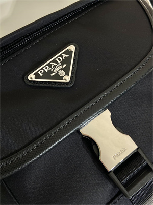 Prada Re-Nylon and Saffiano leather shoulder bag Black 2VD070