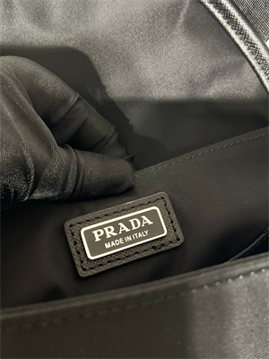 Prada Re-Nylon and Saffiano leather shoulder bag Black 2VD070