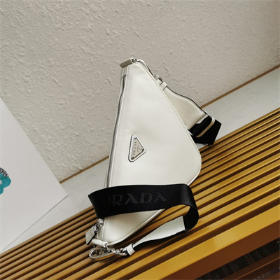 Prada Triangle leather shoulder bag White Color 2VH155