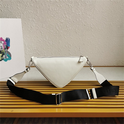 Prada Triangle leather shoulder bag White Color 2VH155