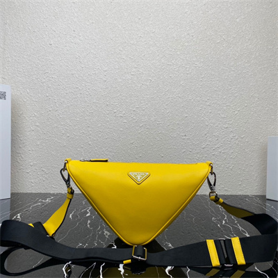 Prada Triangle leather shoulder bag Yellow Color 2VH155