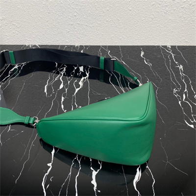 Prada Triangle leather shoulder bag Green Color 2VH155