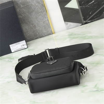 Prada Re-Nylon and Saffiano leather shoulder bag Black 2VH172