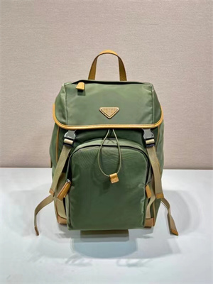 Prada Re-Nylon and leather backpack Military/Caramel 2VZ135