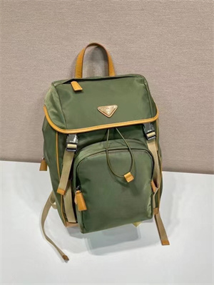 Prada Re-Nylon and leather backpack Military/Caramel 2VZ135