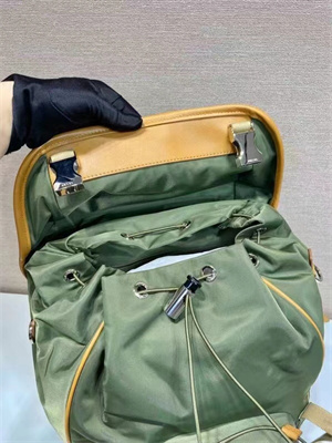 Prada Re-Nylon and leather backpack Military/Caramel 2VZ135