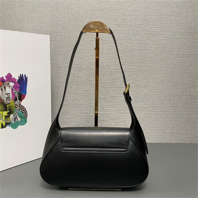 Prada Small leather shoulder bag Black 1BD358