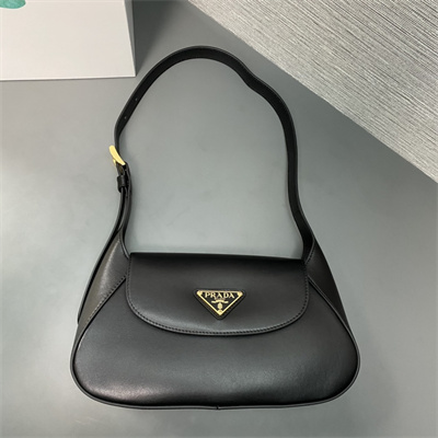 Prada Small leather shoulder bag Black 1BD358