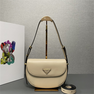 Prada Arqué leather shoulder bag with flap1BD365