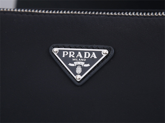Prada Re-Edition 2005 Nylon And Saffiano Leather Mini Bag In Black 1NE633