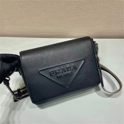 Prada Saffiano Leather shoulder bag In Black 2VD046