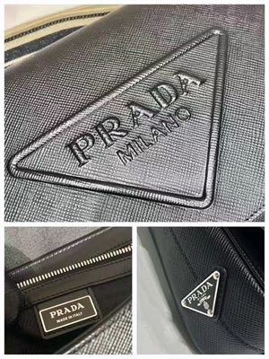 Prada Saffiano Leather shoulder bag In Black 2VD046