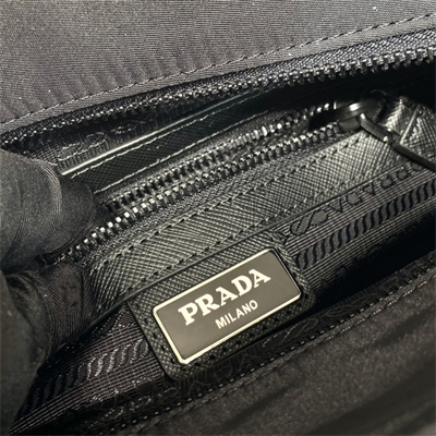 Prada Re-Nylon and Saffiano shoulder bag In Black 2VH118