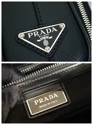 Prada Saffiano Leather shoulder bag In Black 2VH152