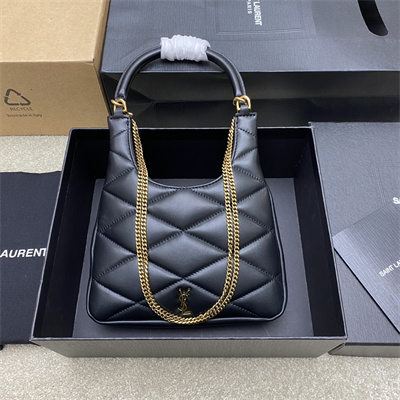 Y.S.L Sade HOBO BAG In Quilted Lambskin Black