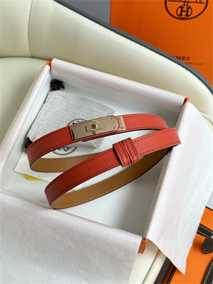 Hermes Kelly 18 Belt Epsom Leather Rose Gold Hardware Watermelon Red