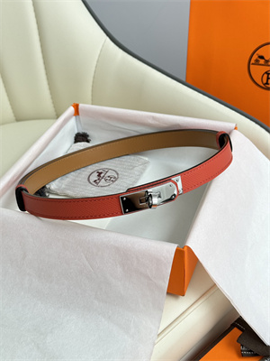 Hermes Kelly 18 Belt Epsom Leather Silver Gold Hardware Watermelon Red