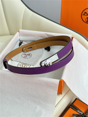 Hermes Kelly 18 Belt Epsom Leather Silver Hardware Purple