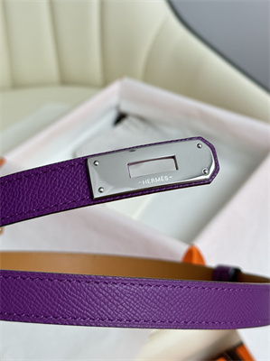 Hermes Kelly 18 Belt Epsom Leather Silver Hardware Purple