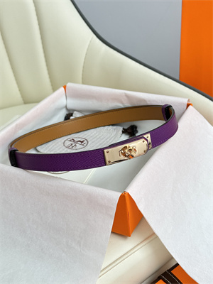 Hermes Kelly 18 Belt Epsom Leather Rose Gold Hardware Purple