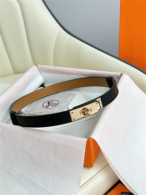 Hermes Kelly 18 Belt Epsom Leather Rose Gold Hardware Black