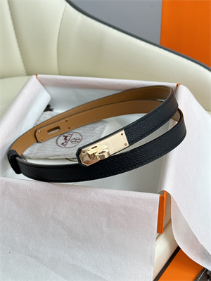 Hermes Kelly 18 Belt Epsom Leather Rose Gold Hardware Black
