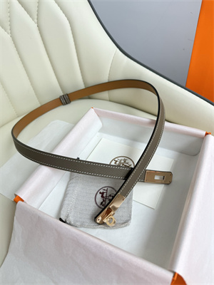 Hermes Kelly 18 Belt Epsom Leather Rose Gold Hardware Etoupe