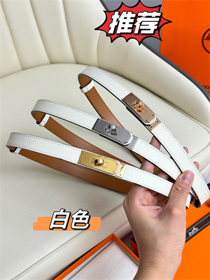 Hermes Kelly 18 Belt Epsom Leather Gold Hardware White