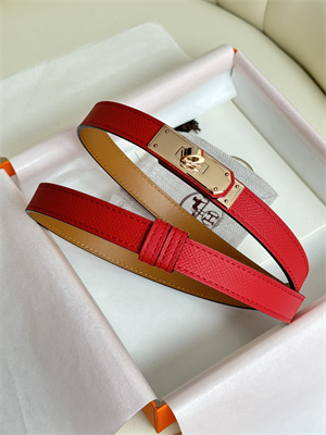 Hermes Kelly 18 Belt Epsom Leather Rose Gold Hardware Red