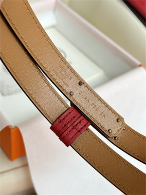 Hermes Kelly 18 Belt Epsom Leather Rose Gold Hardware Red