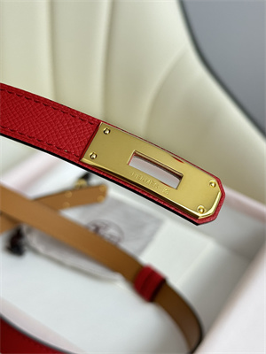 Hermes Kelly 18 Belt Epsom Leather Gold Hardware Red