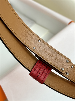 Hermes Kelly 18 Belt Epsom Leather Silver Hardware Red