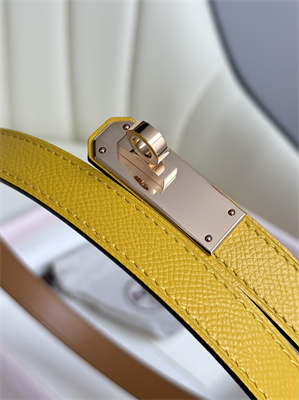 Hermes Kelly 18 Belt Epsom Leather Rose Gold Hardware Juane Amber