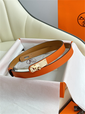 Hermes Kelly 18 Belt Epsom Leather Rose Gold Hardware Orange