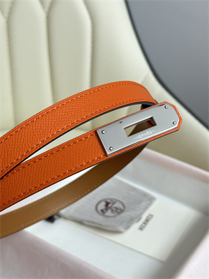 Hermes Kelly 18 Belt Epsom Leather Silver Hardware Orange