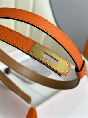 Hermes Kelly 18 Belt Epsom Leather Gold Hardware Orange
