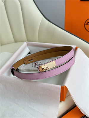 Hermes Kelly 18 Belt Epsom Leather Rose Gold Hardware Peach Pink