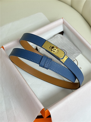 Hermes Kelly 18 Belt Epsom Leather Gold Hardware Blue