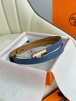 Hermes Kelly 18 Belt Epsom Leather Rose Gold Hardware Blue