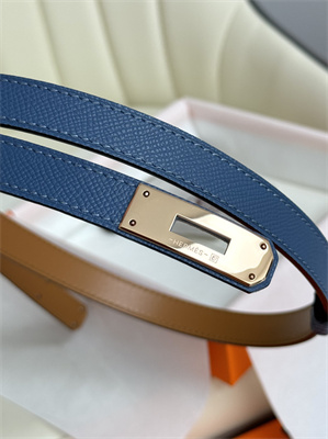 Hermes Kelly 18 Belt Epsom Leather Rose Gold Hardware Blue