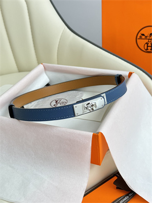 Hermes Kelly 18 Belt Epsom Leather Silver Hardware Blue