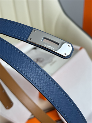 Hermes Kelly 18 Belt Epsom Leather Silver Hardware Blue